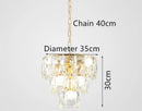 Axyaa Round Gold Steel Crystal LED Pendant Light for Luxurious Living Room