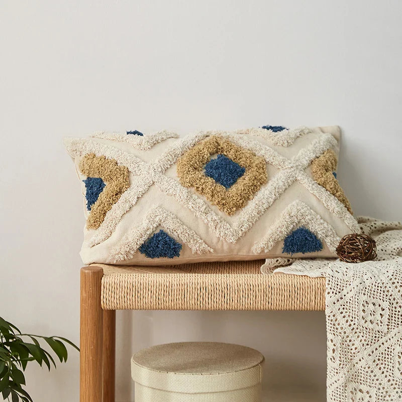 Handmade Moroccan Style Tuft Cushion Cover by Axyaa - 45x45cm/30x50cm