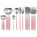 Axyaa Black Stainless Steel Dinnerware Set: 24Pcs Cutlery Flatware Gift Set
