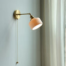 Axyaa Ceramic Copper LED Wall Sconce Nordic Modern Wall Lamp with Pull Switch