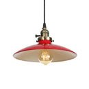 Axyaa Industrial Pendant Light with White Metal Plate Shade