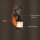 Axyaa Vintage Wood & Glass Wall Light for Cafe, Restaurant, Bar & Bedroom