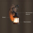Axyaa Vintage Wood and Glass Wall Light Sconce for Restaurant, Cafe, Bedroom