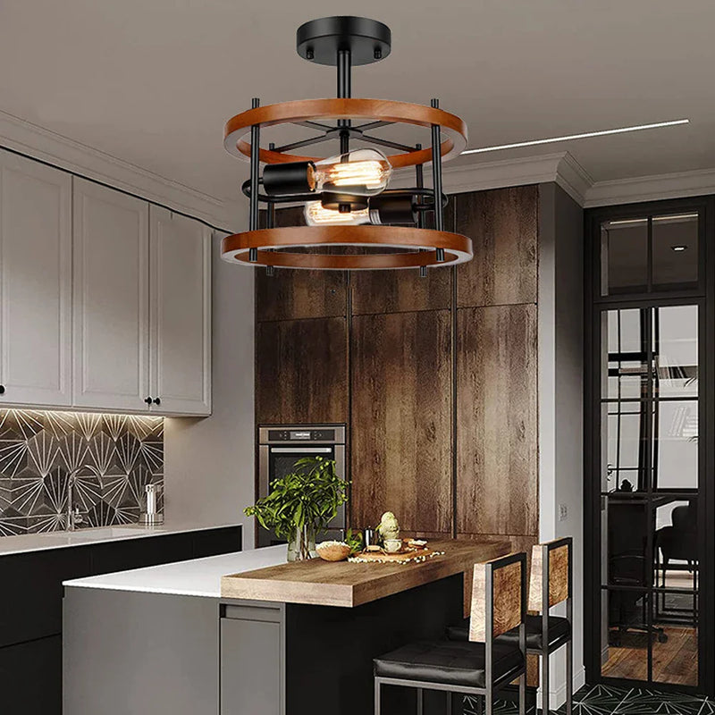 Axyaa Round Iron Ceiling Lamp for Home Decor