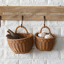 Axyaa Woven Wall Hanging Basket Organizer for Kitchen Tableware and Fruit Storage