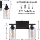 Axyaa Vintage Industrial Metal Glass Vanity Light for Bathroom Kitchen Porch