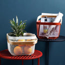Axyaa Storage Basket with Wooden Handle: Kitchen Bathroom Organizer for Tools, Fruit, Vegetables