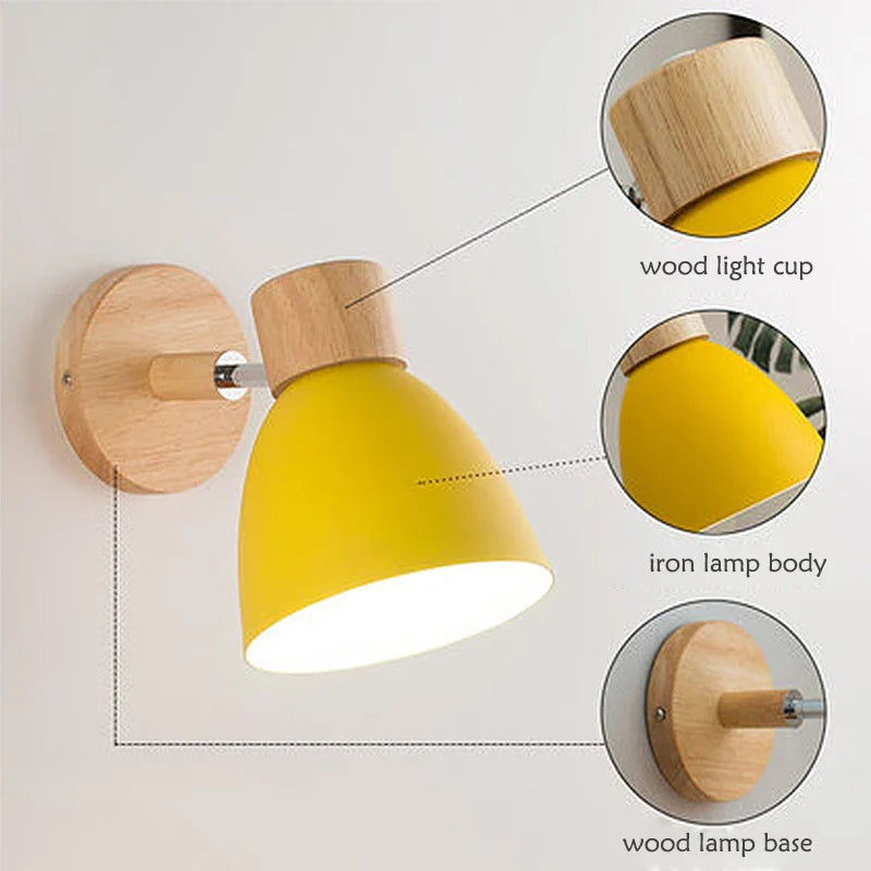Nordic Macaroon Wall Sconce by Axyaa - Bedroom Reading Lamp - 6 Color Options