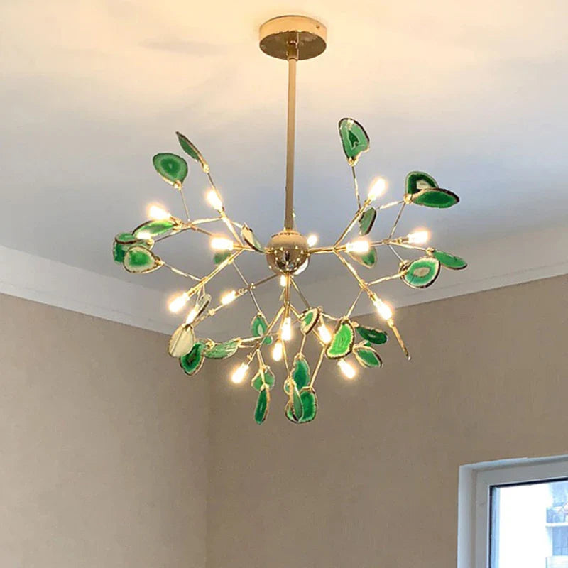 Axyaa Agate Tree Branch Chandelier - Nordic Glass Lamp for Bedroom, Kitchen and Dining Room