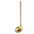 Axyaa Wooden Spoon with Stainless Steel Long Handle for Kitchen Dining Tableware