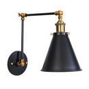 Axyaa Retro Adjustable Iron Wall Lamp Sconce, Industrial Black Brass Indoor Light.