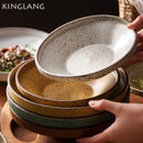 Axya Japanese Retro Plate Set for Dessert, Salad, and Soup Tableware