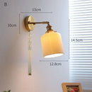 Axyaa Ceramic LED Wall Sconce with Knob Switch - Modern Bedroom Bathroom Mirror Light