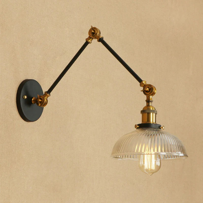 Axyaa Glass Arm Wall Lamp Vintage Retro Industrial LED Fixture