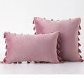 Velvet Tassel Throw Pillow Cover for Couch & Sofa - Axyaa Branded Luxe Accent Cushions