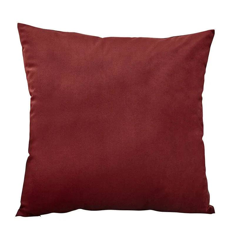 Axyaa Velvet Pillow Cover: Orange & Yellow Nordic Style Soft Sofa Cushion