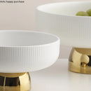 Axya White Ceramic Tall Fruit Plate Stand Tableware for Desserts and Snacks