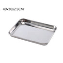 Axyaa Stainless Steel Thick Rectangular Food Storage Tray for Kitchen Utensils
