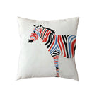 Zebra White Geometric Trilateral Watercolor Cushion Covers by Axyaa