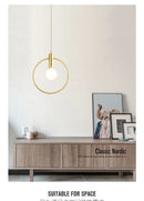 Axyaa Ring Iron Pendant Light: Modern LED Hanging Lamp for Minimalist Home Decor