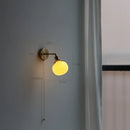 Axyaa Ceramic Copper Arm Wall Lamp with Pull Chain Switch