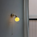Axyaa Ceramic Copper Arm Wall Lamp with Pull Chain Switch, Japan Style