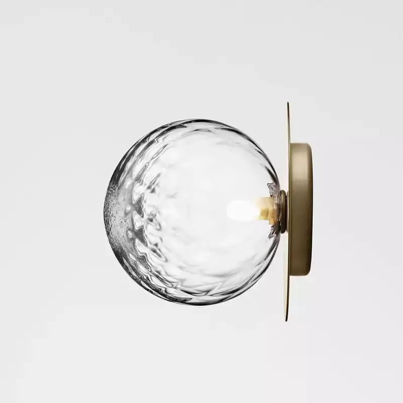 Axyaa Round Glass Wall Lamp: Nordic LED Light for Bedroom and Entryway