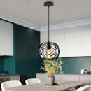 Axyaa Industrial Iron Pendant Lights - Modern Metal Cage E27 LED Hanging Lamp for Home and Restaurant