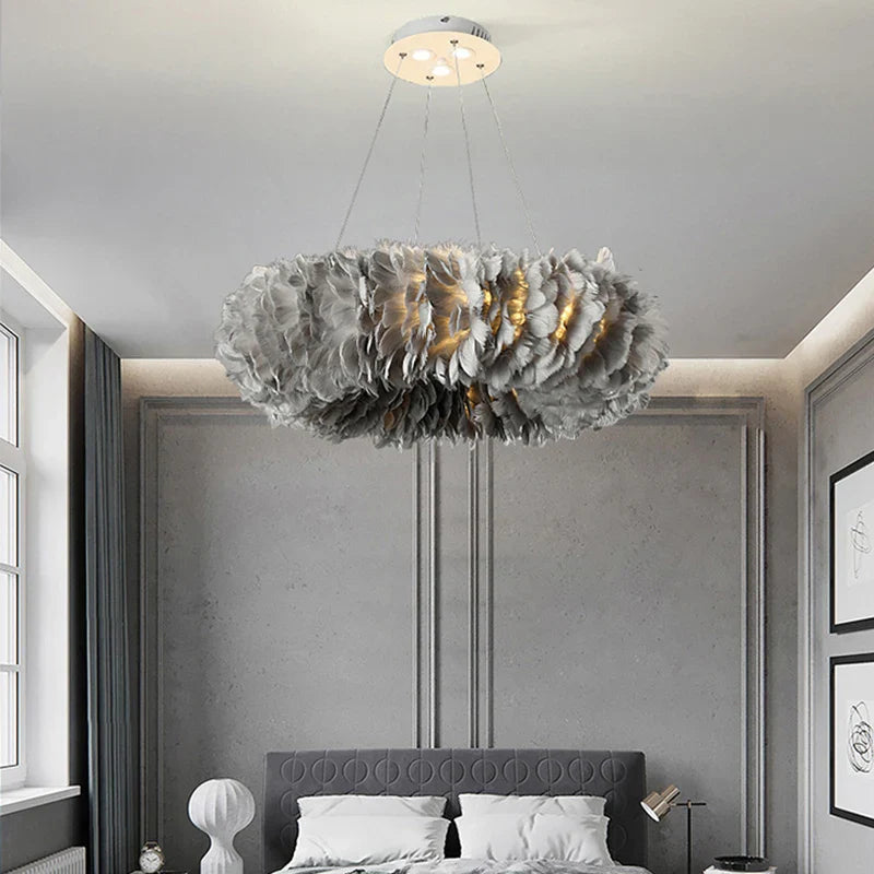 Nordic Design Feather Chandelier by Axyaa for Kids Bedroom and Restaurant