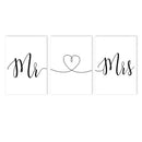 Axyaa Heart Calligraphy Poster Black White Minimalist Wall Art Print