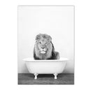Axyaa Panda Giraffe Bear Elephant Nursery Wall Art Canvas Print