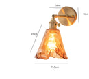 Axyaa Amber Glass Wall Lamp Switch, Modern Copper LED Wall Light for Home, Bedroom, Living Room