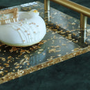 Acrylic Gold Foil Tray with Handle for Cake Desserts by Axya - Elegant Holiday Party Decor