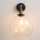 Axyaa Oval Dome Clear Glass Wall Sconce - Vintage Industrial Iron Art Light