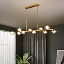 Axya Glass Ball LED Pendant Lights - Black Gold Chandeliers for Home Decoration