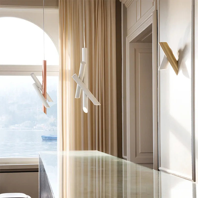 Axyaa Rose Gold Tubes Pendant Light | Modern Designer Lamp