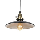 Axyaa Industrial Pendant Light with White Metal Plate Shade