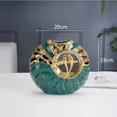 Axyaa Golden Bird Ceramic Vase: Chinese Retro Flower Vase for Modern Home Decor