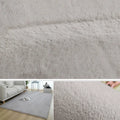 Axyaa Gray Faux Fur Carpet Soft Plush Rug for Modern Living Room and Children's Bedroom