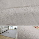 Axyaa Gray Faux Fur Carpet Soft Plush Rug for Modern Living Room and Children's Bedroom