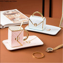 Axya Home Ceramic Coffee Cup Saucer Set - Bag Shape Mug, Breakfast Dessert Plate