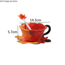 Axya Maple Leaf Ceramic Coffee Cup Set