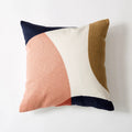 Axyaa Abstract Embroidered Pink Beige Cushion Cover 45x45cm Cozy Living Room Pillow Cover