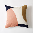 Axyaa Abstract Embroidered Pink Beige Cushion Cover 45x45cm Cozy Living Room Pillow Cover
