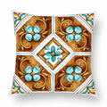 Axyaa Watercolor Geometric Flowers Polyester Cushion Cover Sofa Throw Pillow Cover