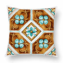 Axyaa Watercolor Geometric Flowers Polyester Cushion Cover Sofa Throw Pillow Cover