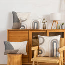 Axyaa Abstract Grey Boho Style Cushion Cover for Home Decor