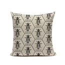Axyaa Bee Pattern Linen Cushion Cover - Nordic Decorative Throw Pillow Case