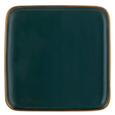 Square Green Ceramic Dinner Plate Gold Porcelain Dessert Bowl Set by Axya
