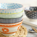 Axyaa Wind Ceramic Salad Bowl Set - Stylish Threaded Rice Bowls for Home